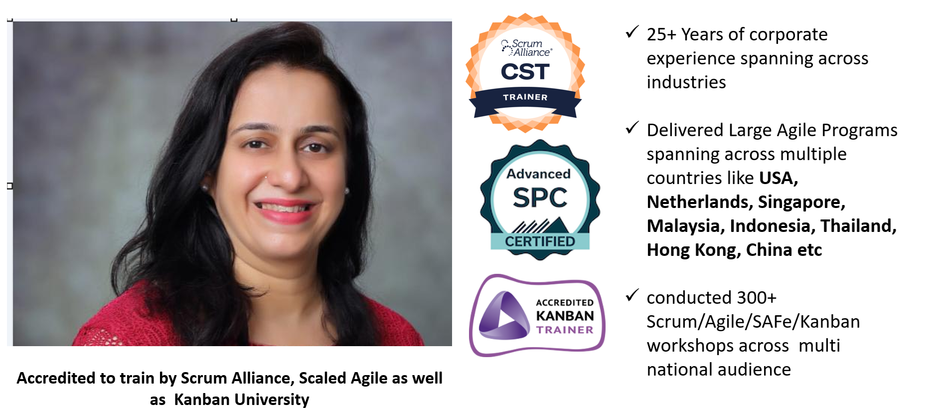 Snehamayee As an Agile Trainer and Coach